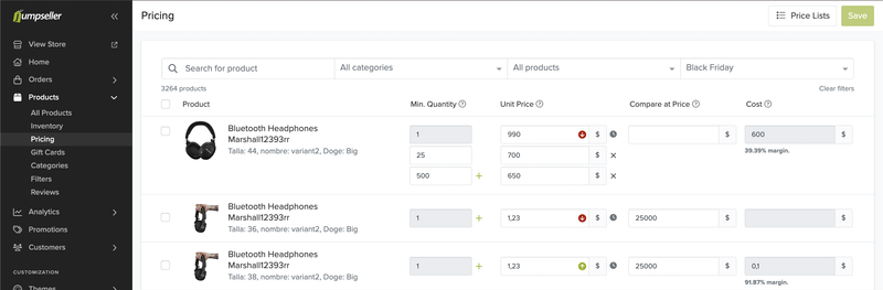 Volume Prices with Price Lists
