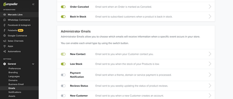 low-stock email