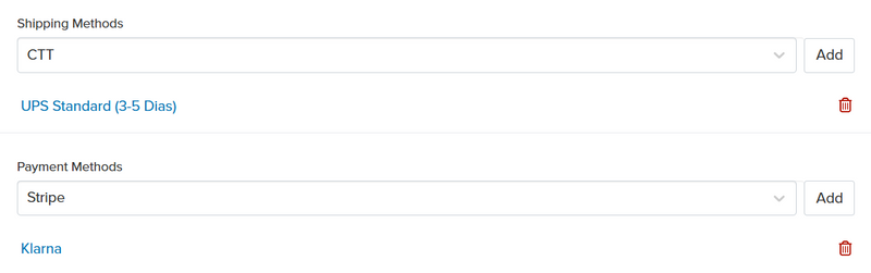 shipping zones methods