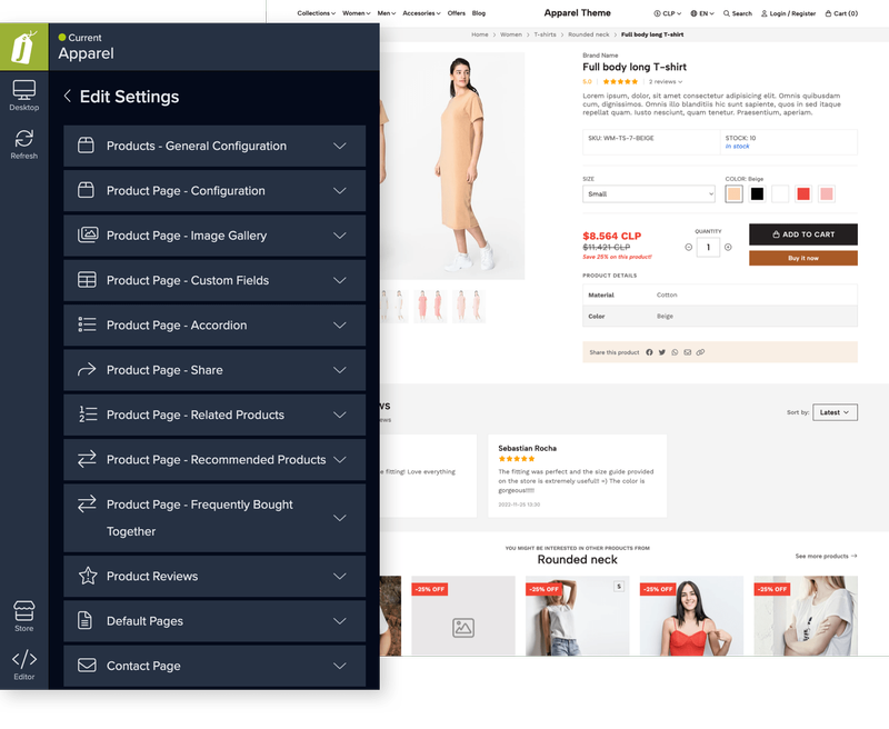 Highly customizable product pages