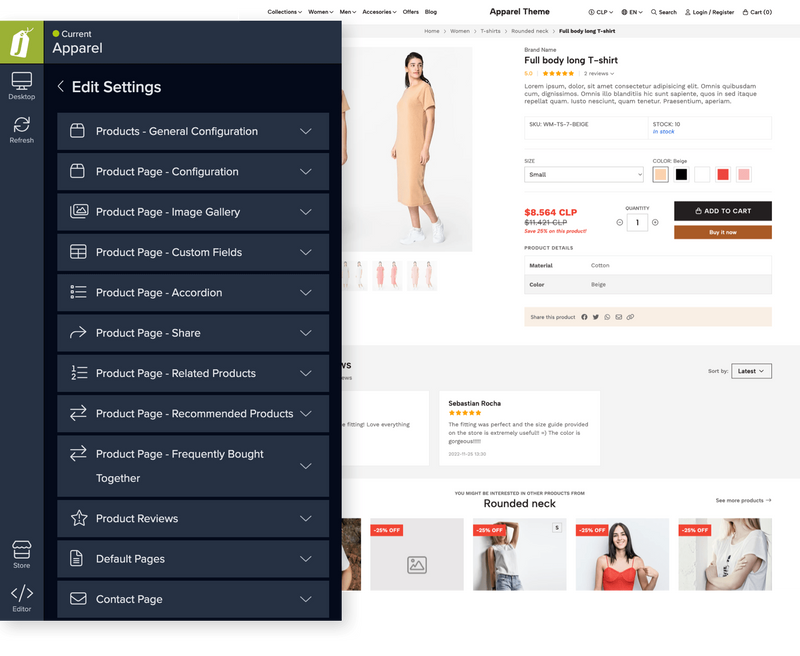 Highly customizable product pages