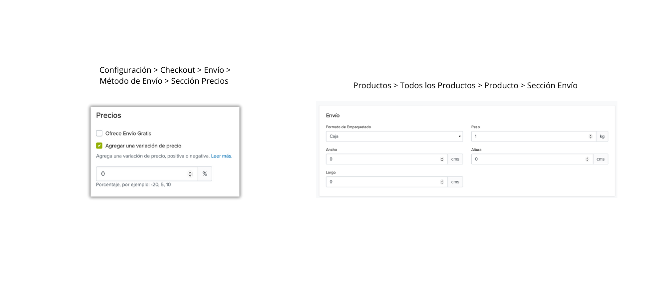 Configuración de Costos de Envío