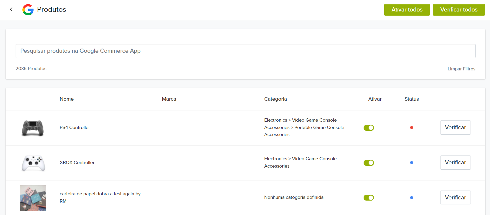 verify products Google Commerce