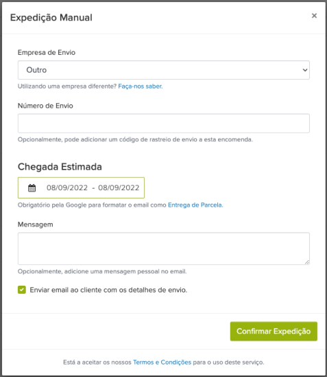 expedição manual