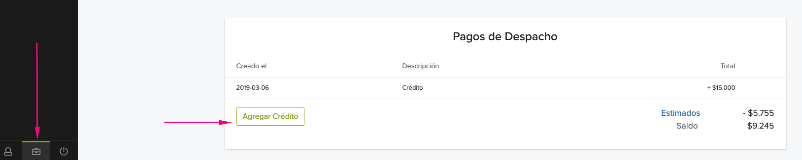 Carga de Saldo